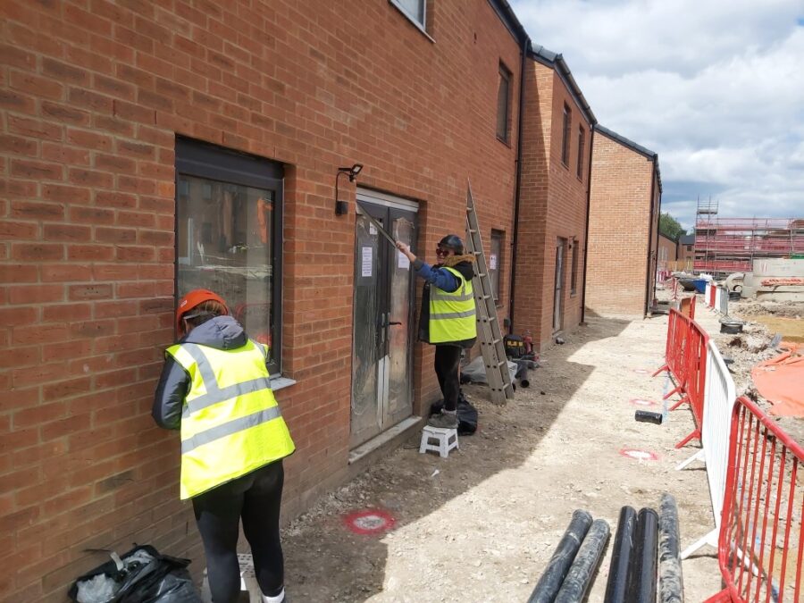 Facilco cleaning team working on a building site